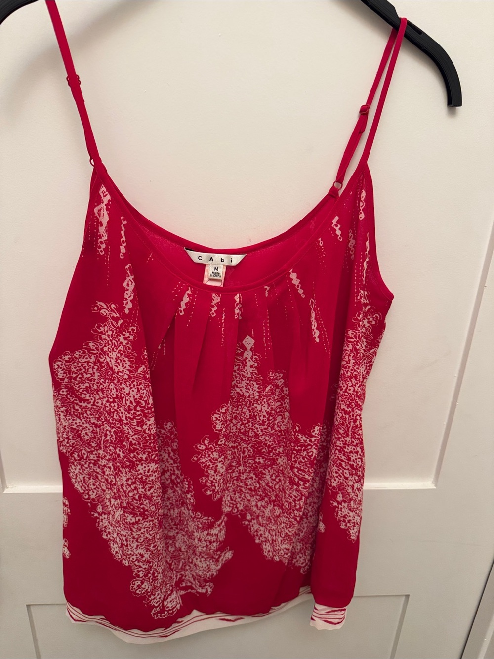 CAbi Hot Pink Floral Silk Camisole